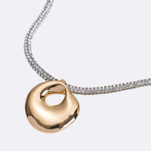 Mercury Disc Sparkle Necklace | Rhinestone | Gold