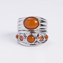 Valencia Ring Set | Red Natural Stone | Silver