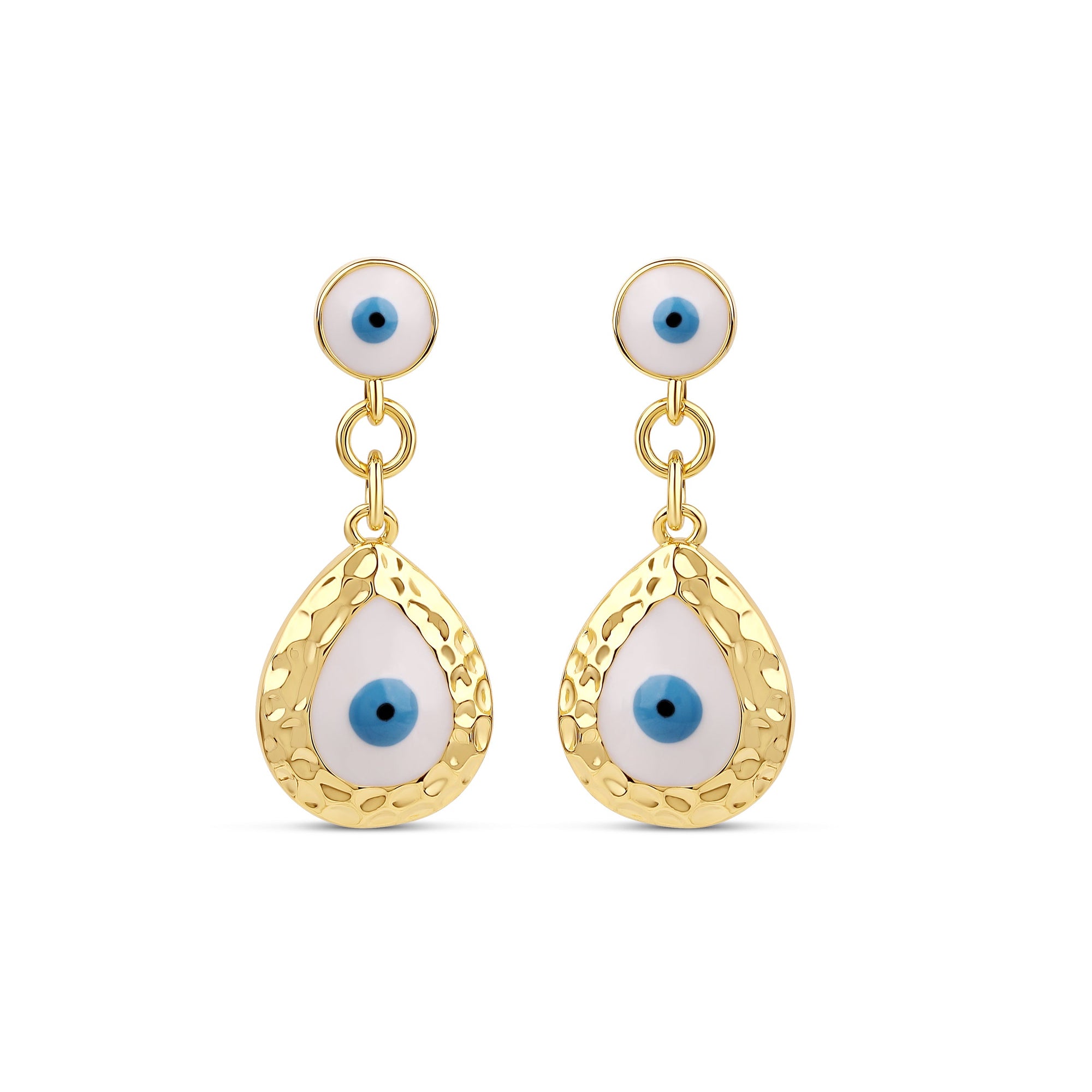 The Evil Eye Hammered Earrings | Gold Vermeil