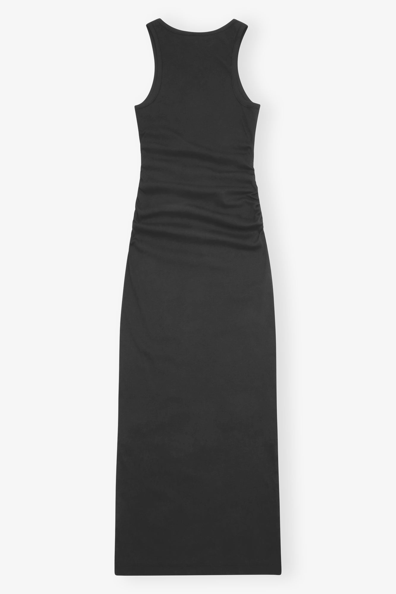 Soft Cotton Rib Tank Top Long Dress | Black