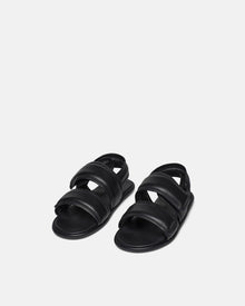 Tarrus Rounded Toe Padded Flat Sandals | Black