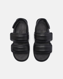 Tarrus Rounded Toe Padded Flat Sandals | Black