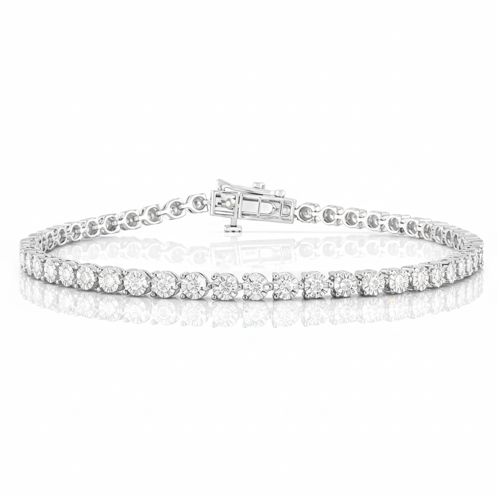 1.00 CT Round Natural Diamond | Tennis Bracelet | 14K White Gold | J Color | K-I1 Clarity