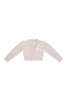 Girls Teisha Alpaca Bow Cardigan | Snow