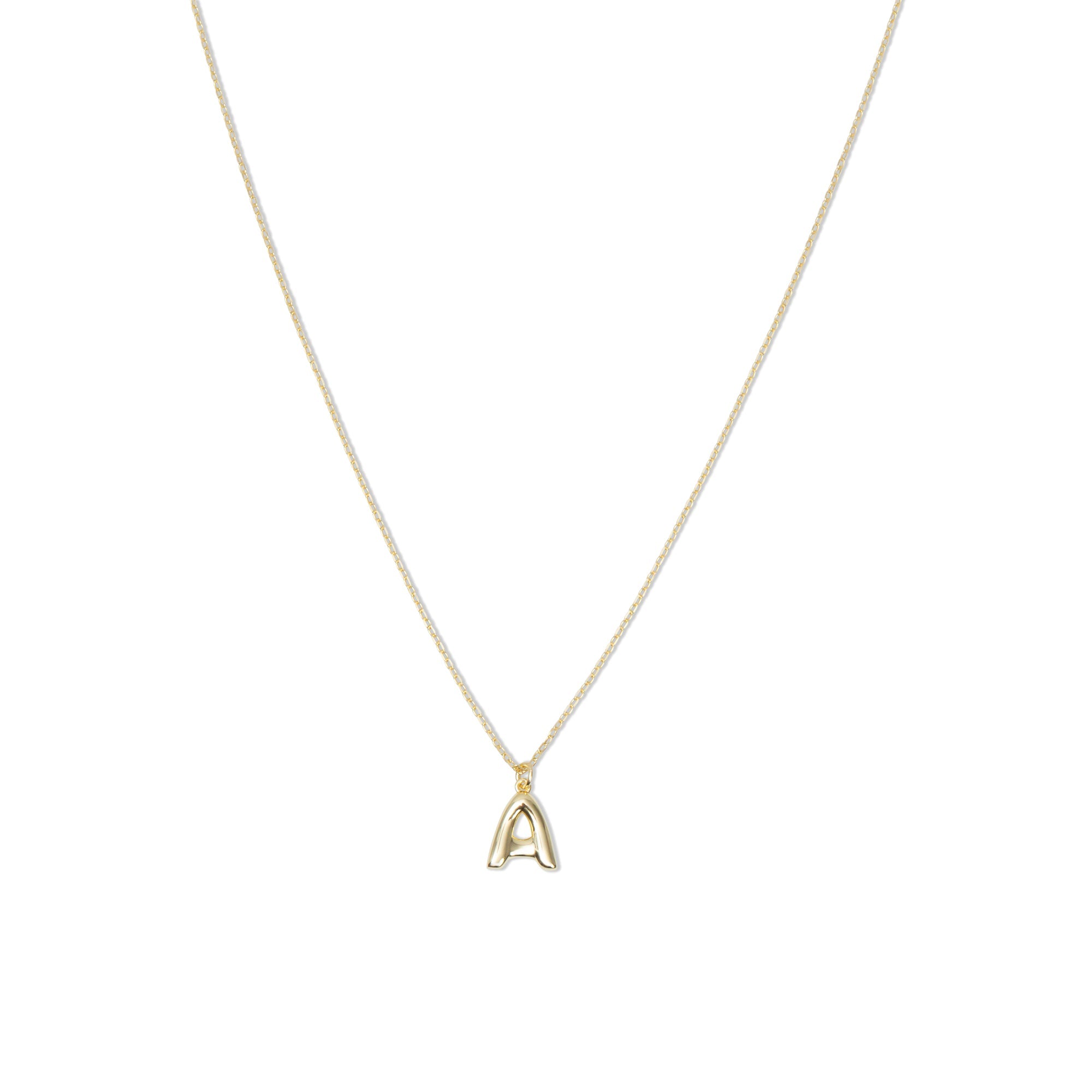 The Mini Bubble Letter Pendant Necklace | 18KT Gold Vermeil