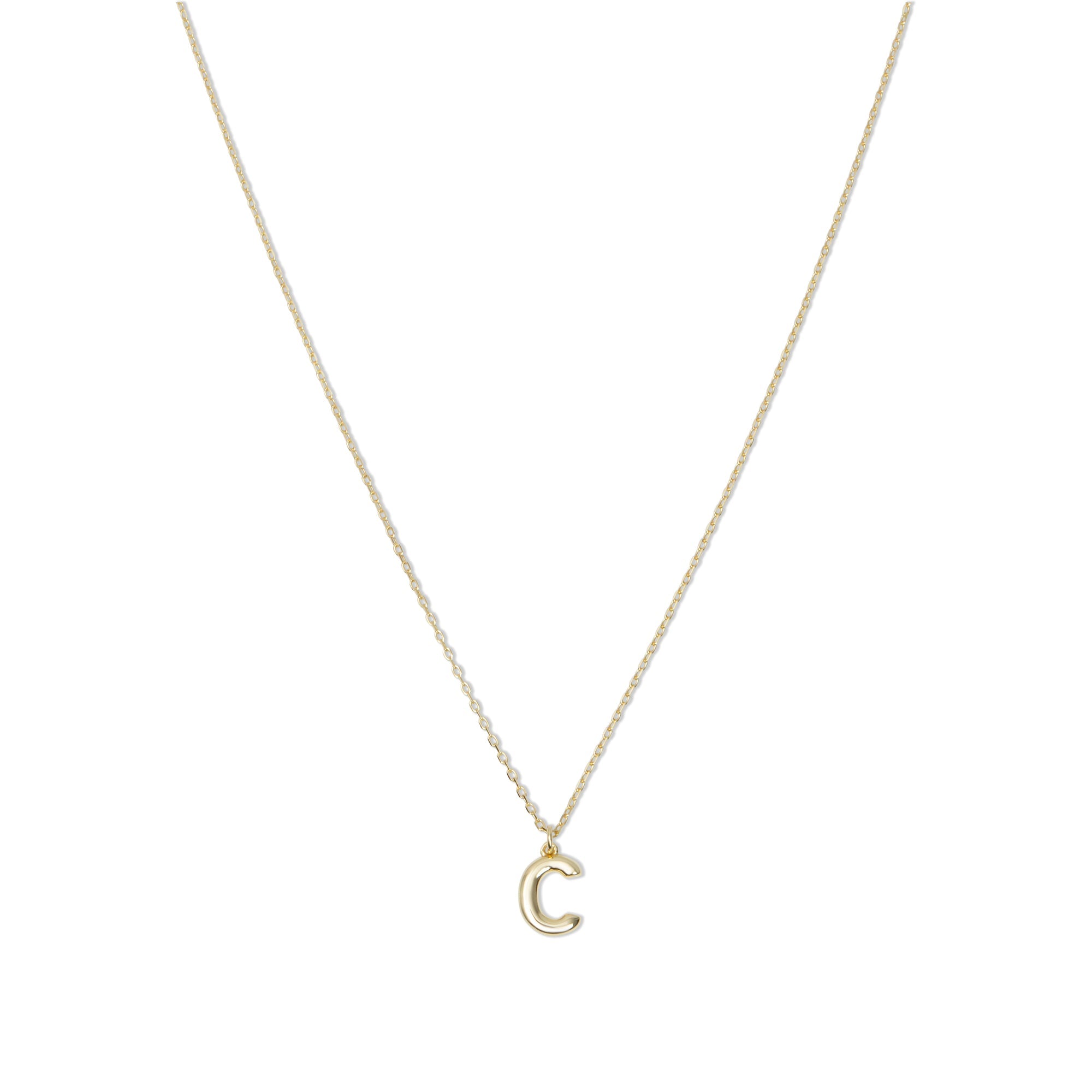 The Mini Bubble Letter Pendant Necklace | 18KT Gold Vermeil