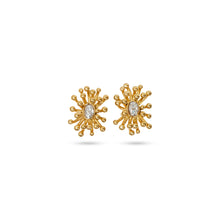 The Oval Diamond Cluster Stud Earrings | 18KT Gold Vermeil