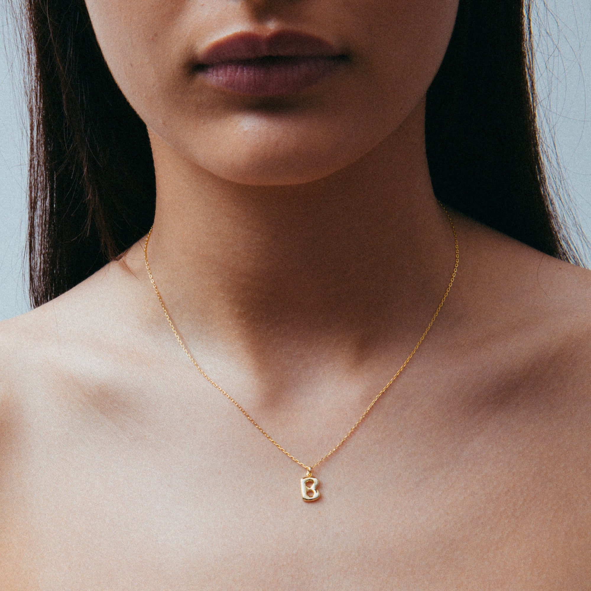 The Mini Bubble Letter Pendant Necklace | 18KT Gold Vermeil