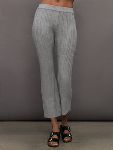 Pallas Rib Knit Bootcut Pant | Heather Grey