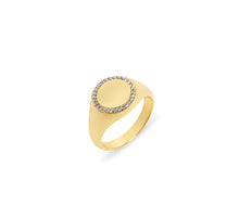 The Pave' Disc Signet Ring | Sterling Silver