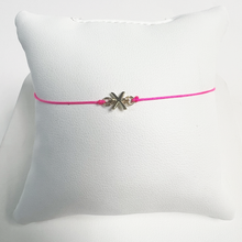 Friendship Initial Bracelet | 10K Yellow Gold | Hot Pink