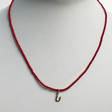 Friendship Initial Necklace | 10K Yellow Gold | Red
