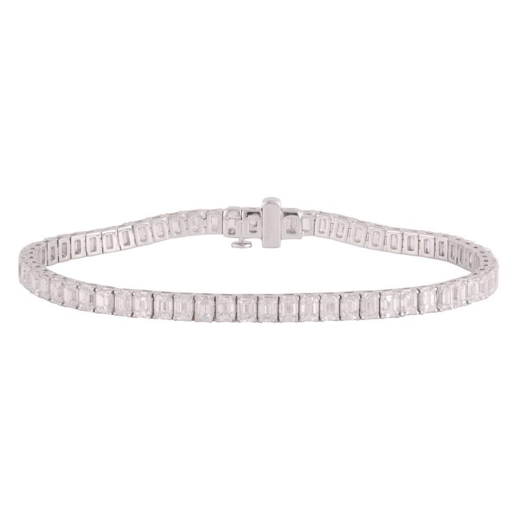 11.00 CT Emerald Natural Diamond | Tennis Bracelet | 14K White Gold | J-K Color | VS Clarity