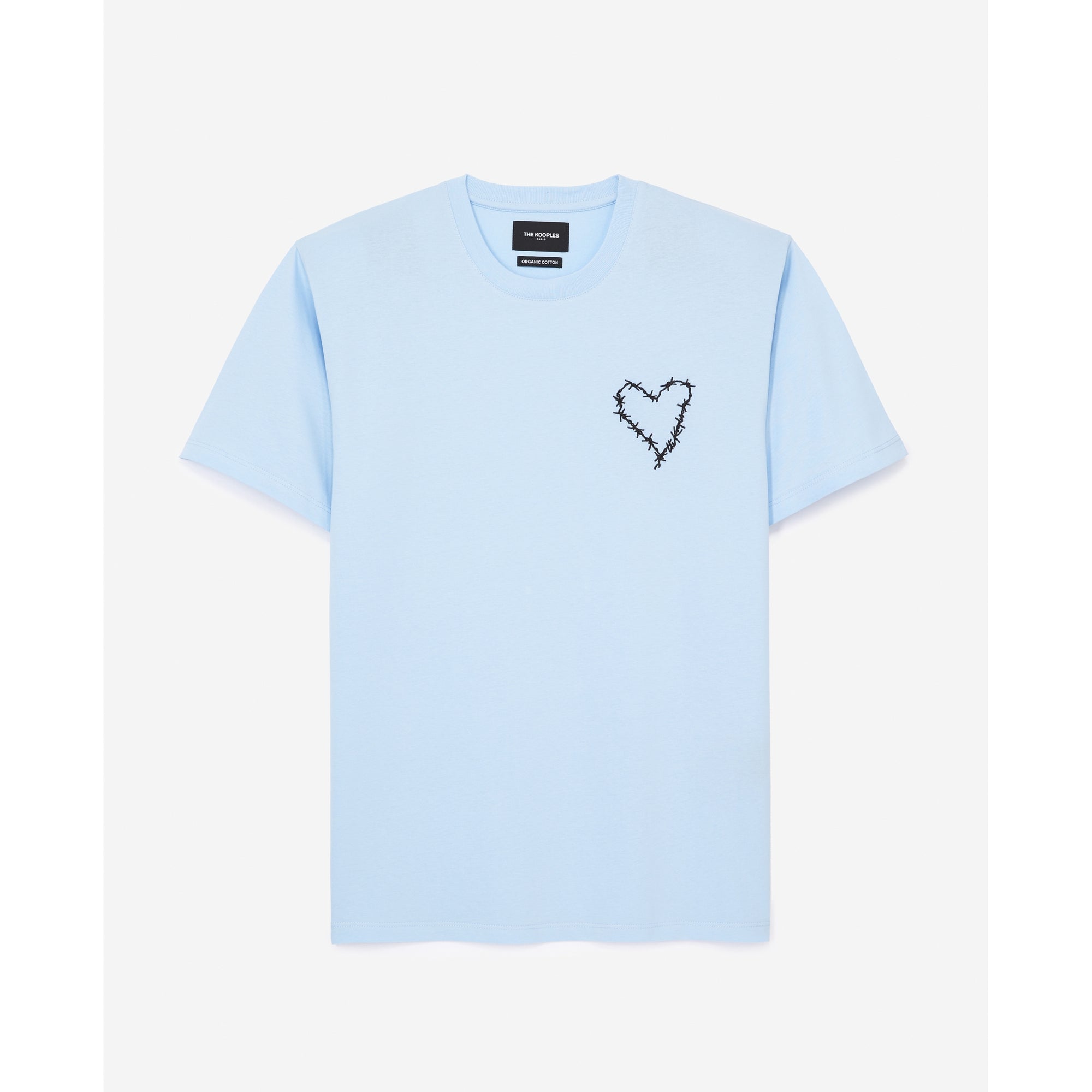 T-Shirt With Embroidered Heart | Men | Chambray Blue