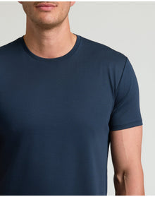 Tall Premium Pima Crew Curved Hem | Navy