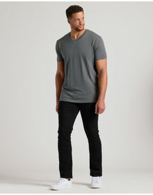 Tall Short Sleeve Classic V-Neck | Carbon