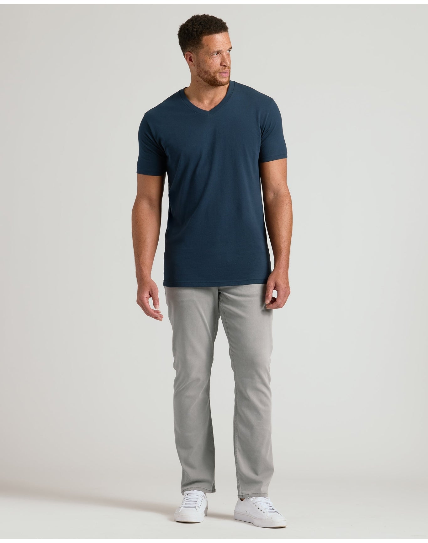 Tall Short Sleeve V-Neck | Navy