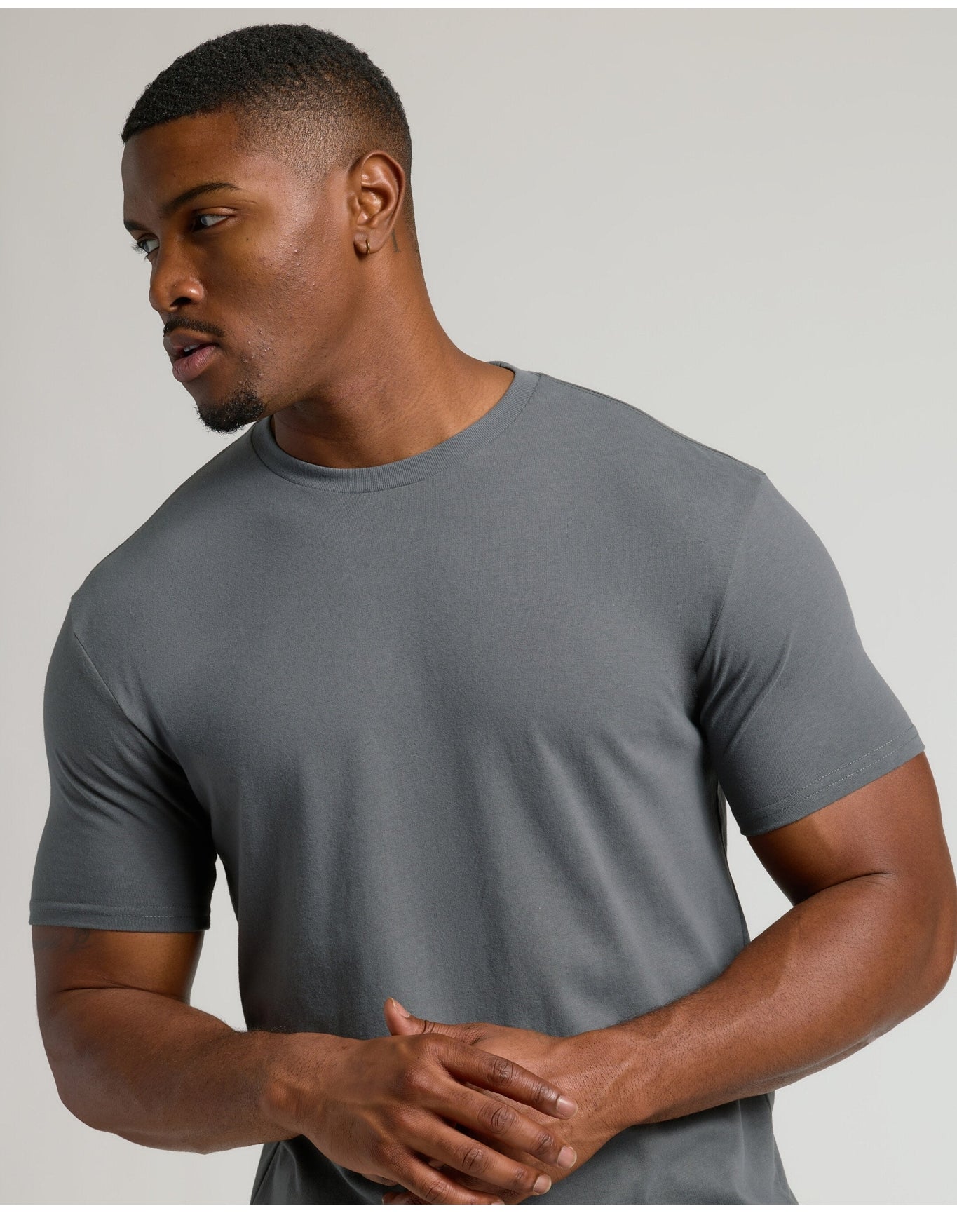 Tall Straight Hem Crew Neck T-Shirt | Carbon
