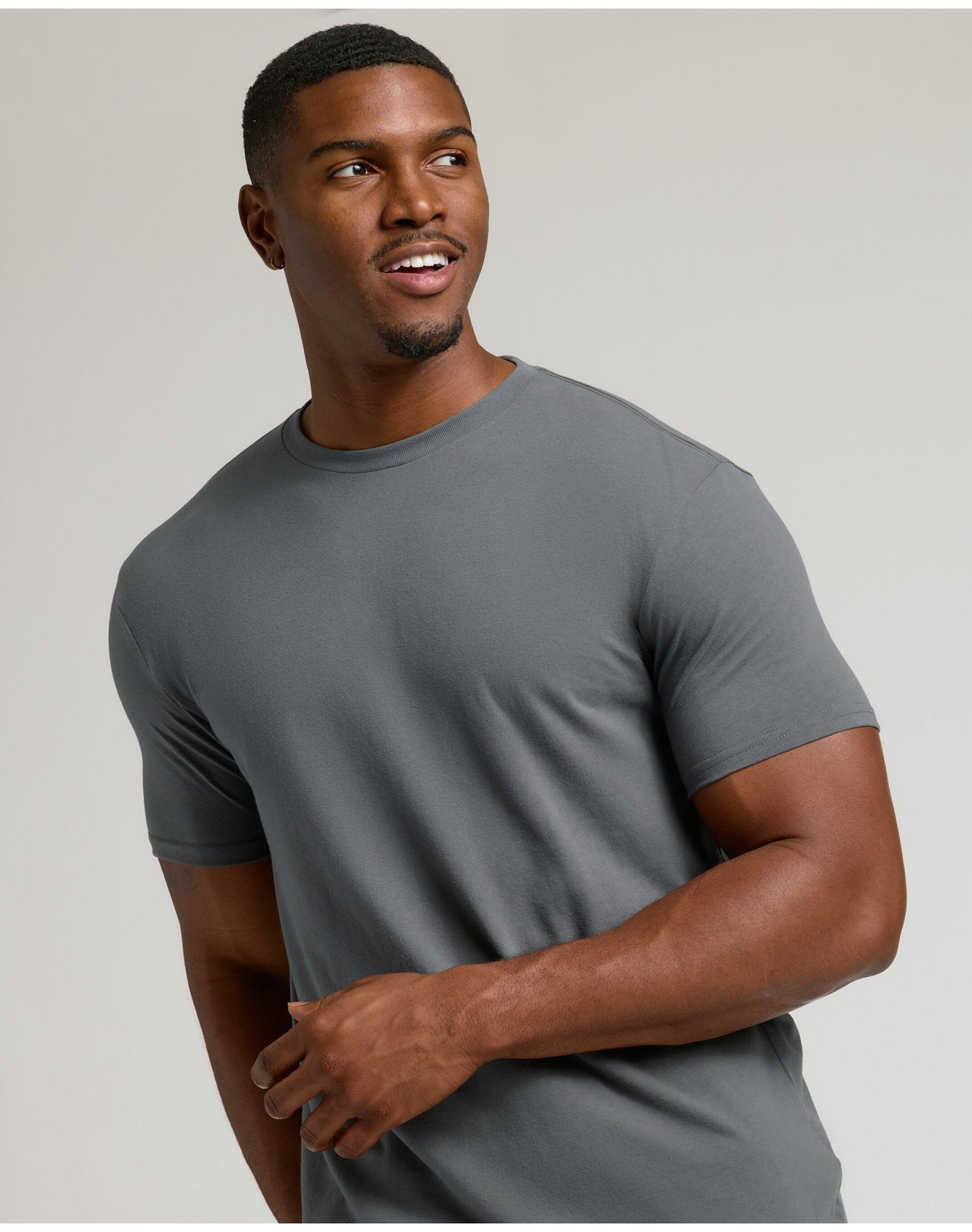Tall Straight Hem Crew Neck T-Shirt | Carbon
