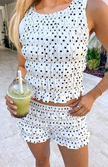 Tango Shorts | White Polka Dot