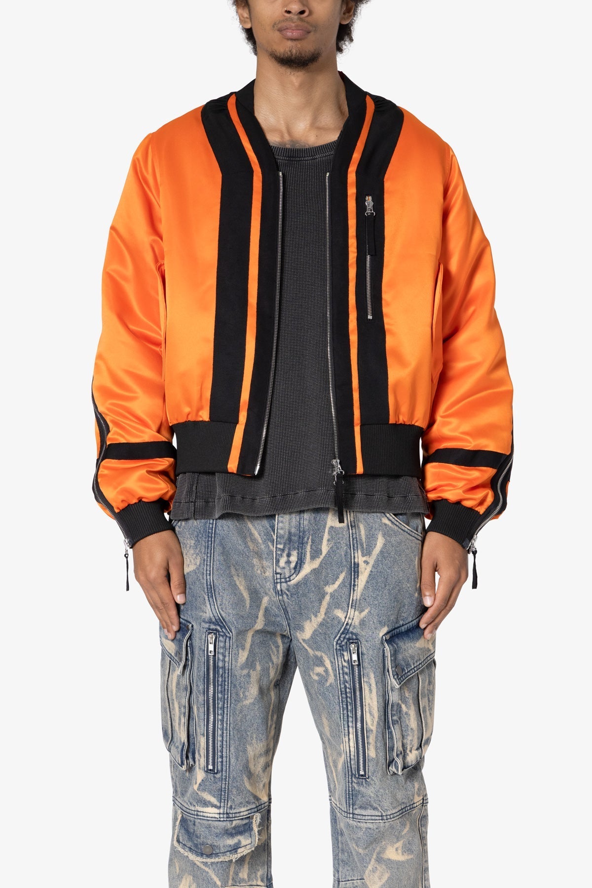 Taped Bomber Jacket | Orange x Black