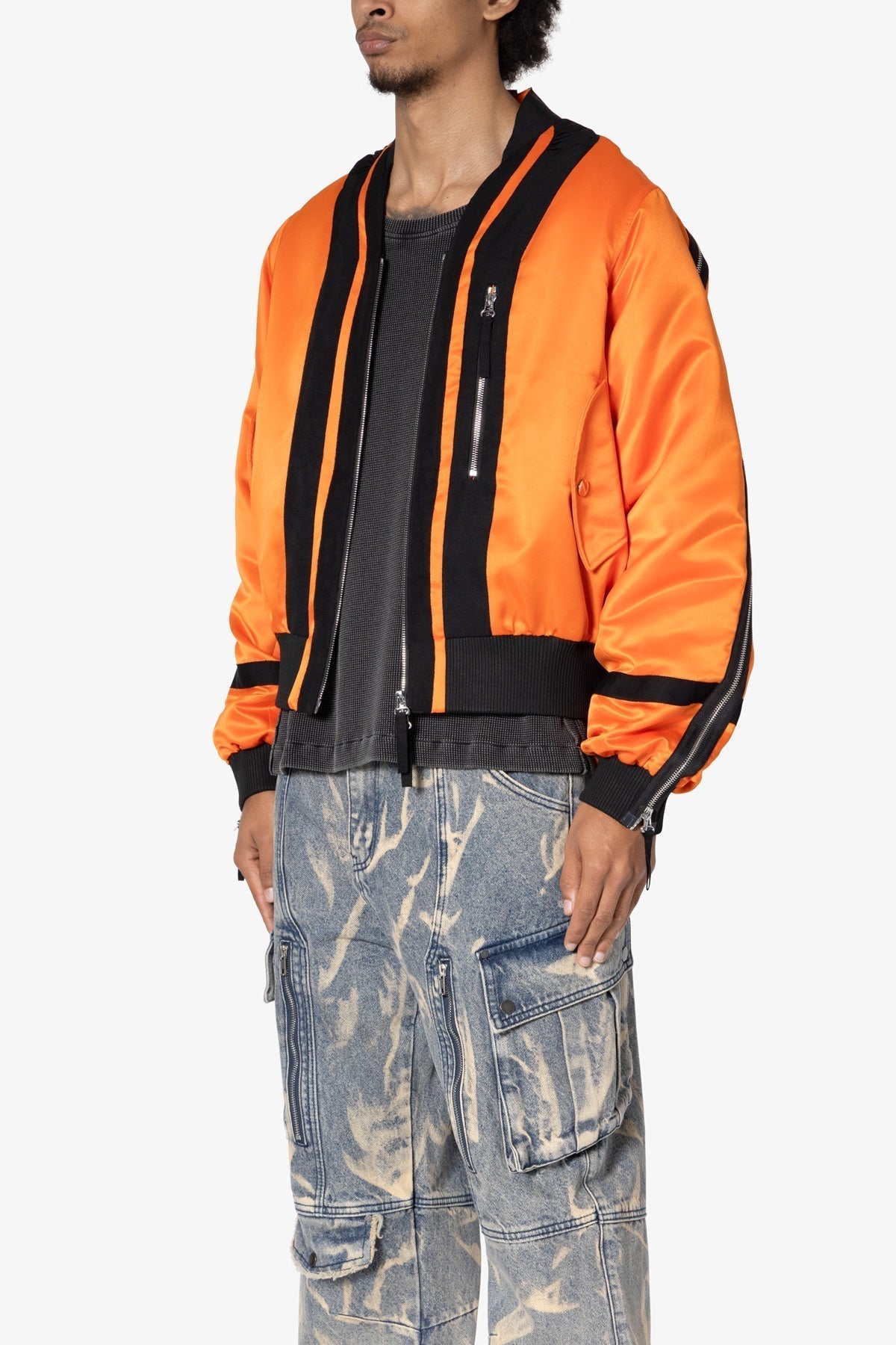 Taped Bomber Jacket | Orange x Black