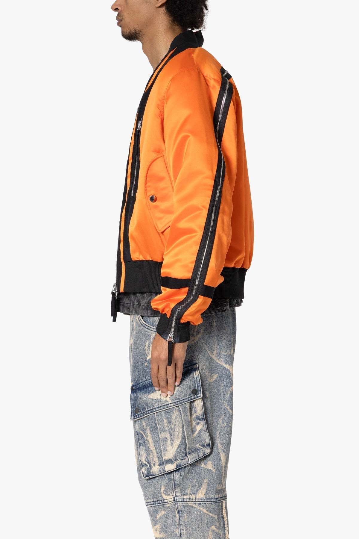 Taped Bomber Jacket | Orange x Black