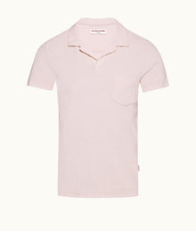 Terry Towelling Towelling Resort Polo Shirt | Shell Pink