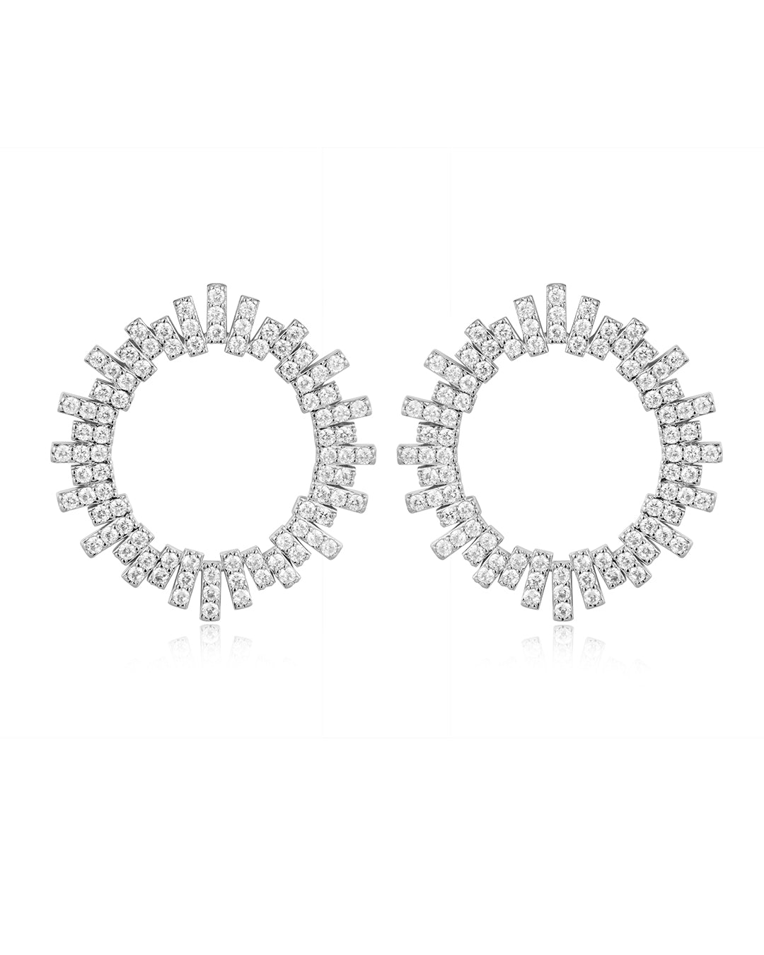 The Pave Ray Earrings | Plated Silver