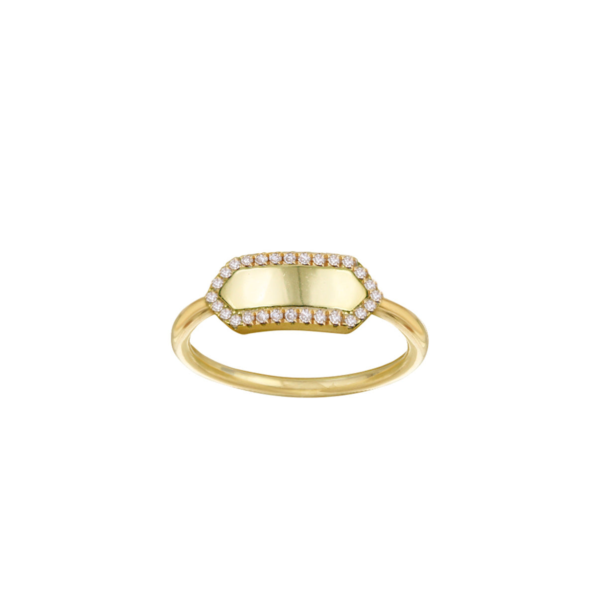 The Pave' Slim Signet Ring | 18KT Gold Vermeil & Sterling Silver