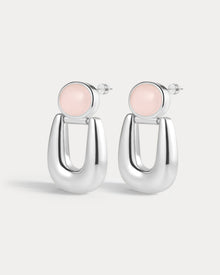 The Rose Quartz Rio Earrings | Rose Quartz | Silver