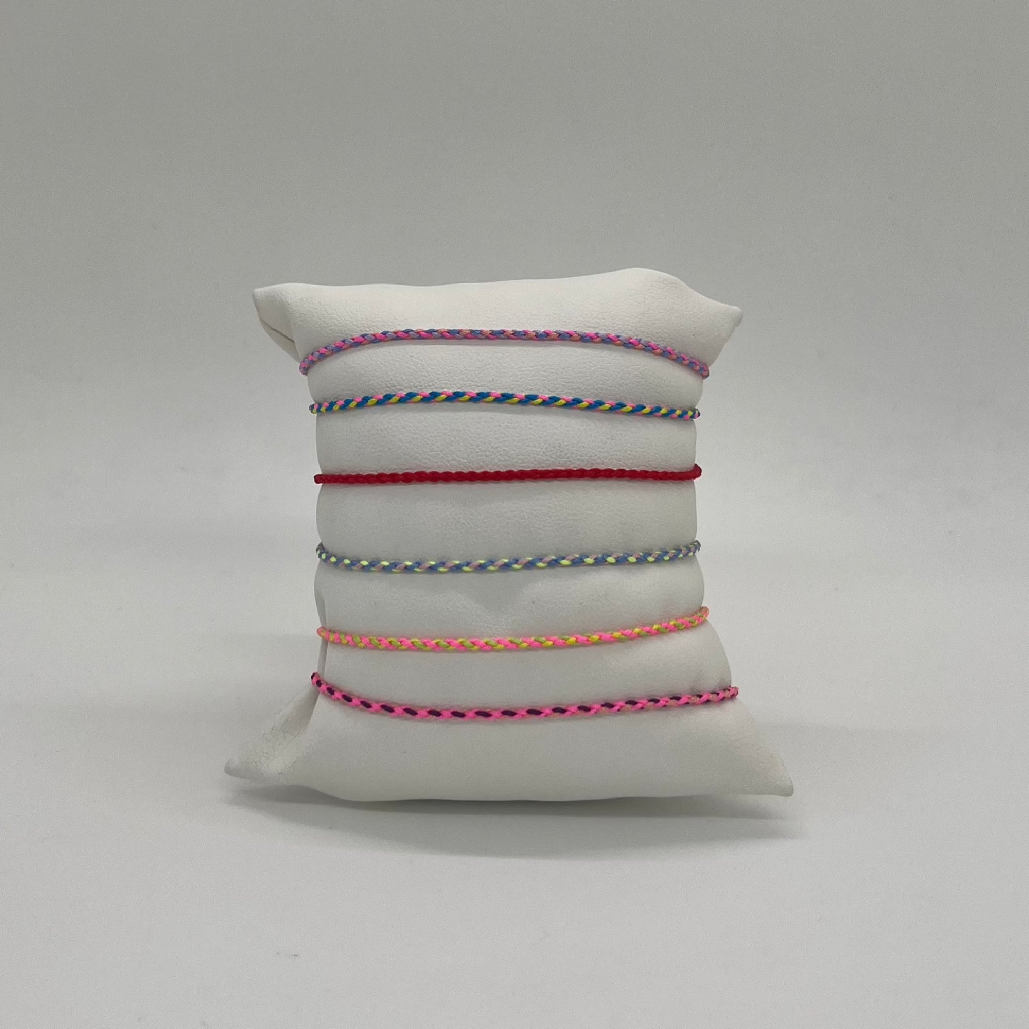 Thicker Cord Bracelet | 10K Yellow Gold | Pink/Purple