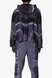 Tie Dye Cable Knit Hoodie | Black