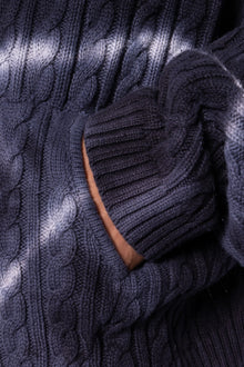 Tie Dye Cable Knit Hoodie | Black