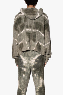 Tie Dye Cable Knit Hoodie | Olive