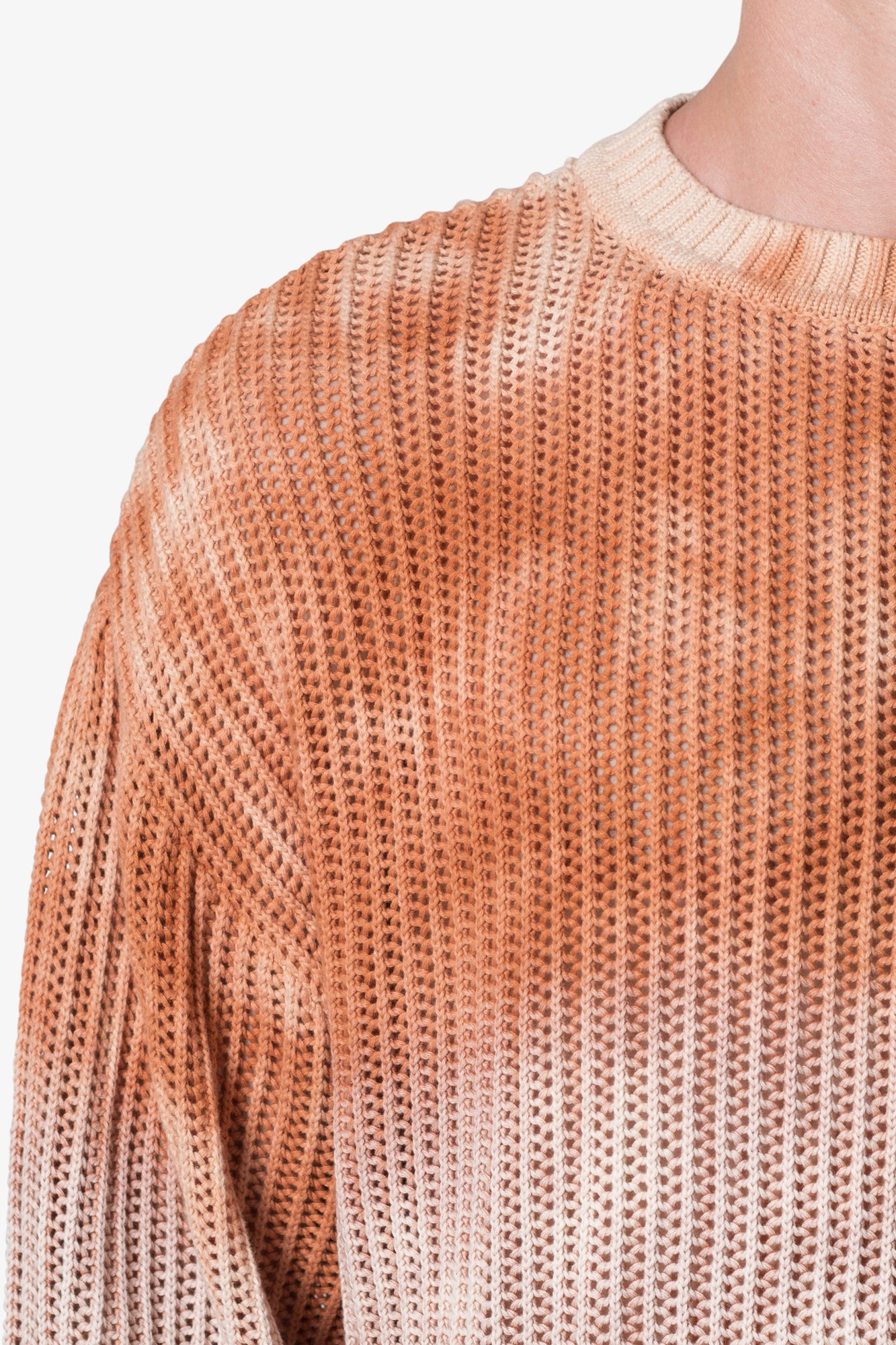 Tie Dye Open Knit Sweater | Orange