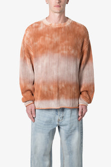 Tie Dye Open Knit Sweater | Orange
