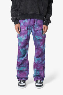 Tie Dyed Cargo Pants | Purple x Pink