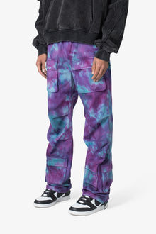 Tie Dyed Cargo Pants | Purple x Pink