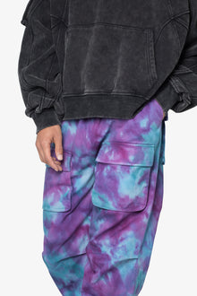 Tie Dyed Cargo Pants | Purple x Pink