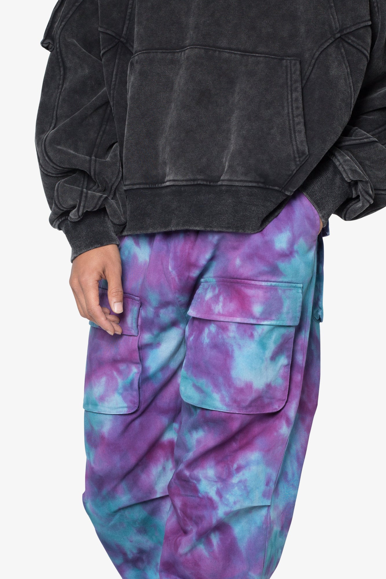 Tie Dyed Cargo Pants | Purple x Pink