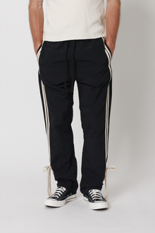 Tied Stripe Track Pants | Black