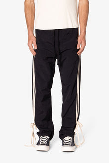 Tied Stripe Track Pants | Black