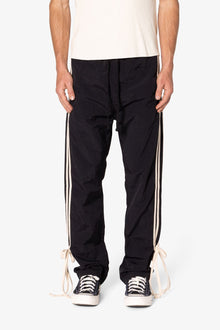 Tied Stripe Track Pants | Black