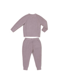 Toddler | Cozychic Lite Blocked Ribbed Set | Deep Taupe