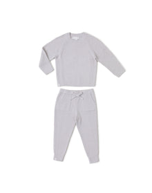 Toddler | Cozychic Lite Blocked Ribbed Set | Silver
