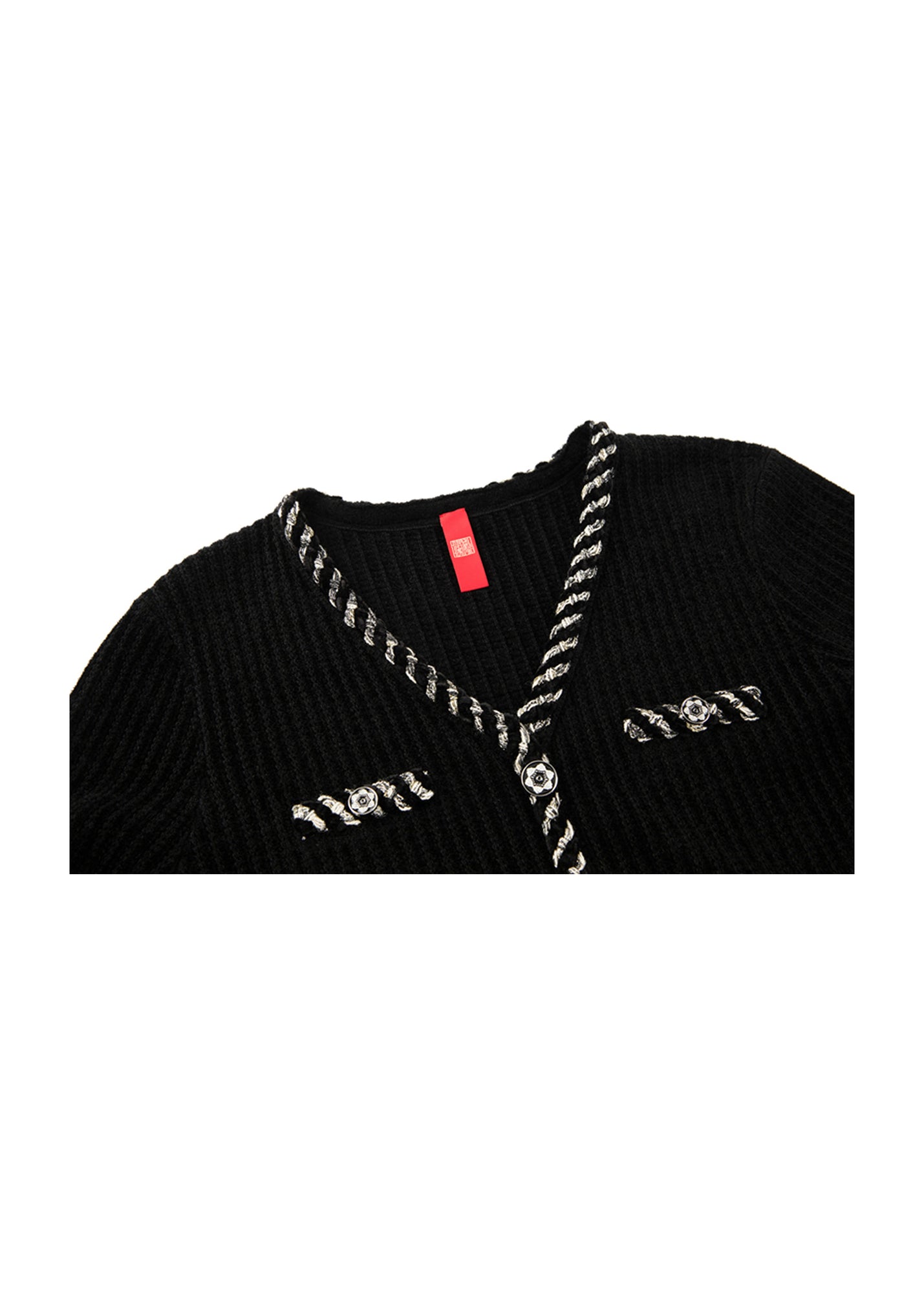 Trimmed Knit Dress | Black