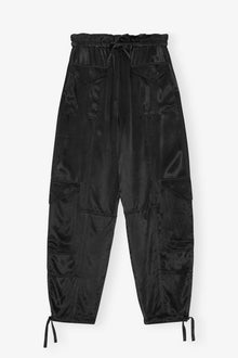 Trousers in Washed Satin | Black