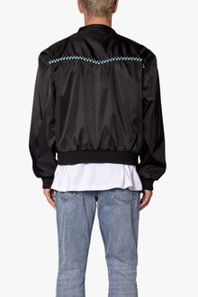 Turquoise Studded Snap Jacket | Black