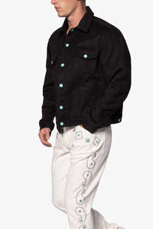 Turquoise Wool Jacket | Black